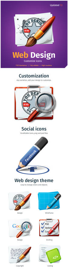 Web design icons