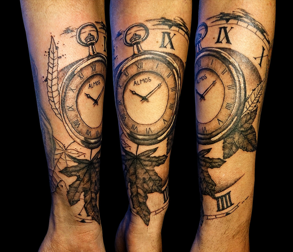 Pocket watch tattoo