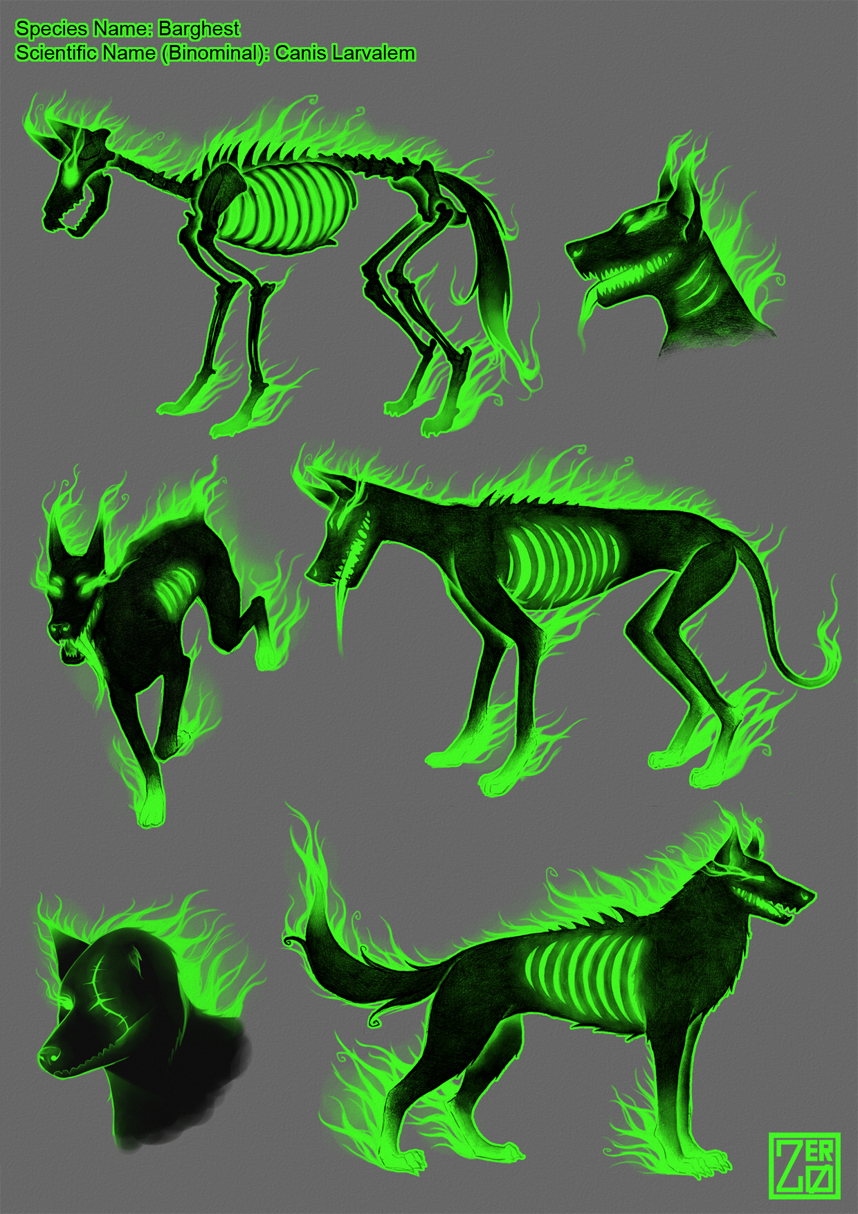 Creature concept sheet: barghest