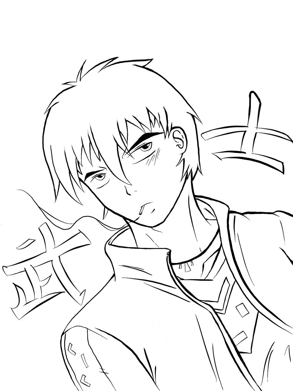 Takeshi - Bruised Smoker Lineart