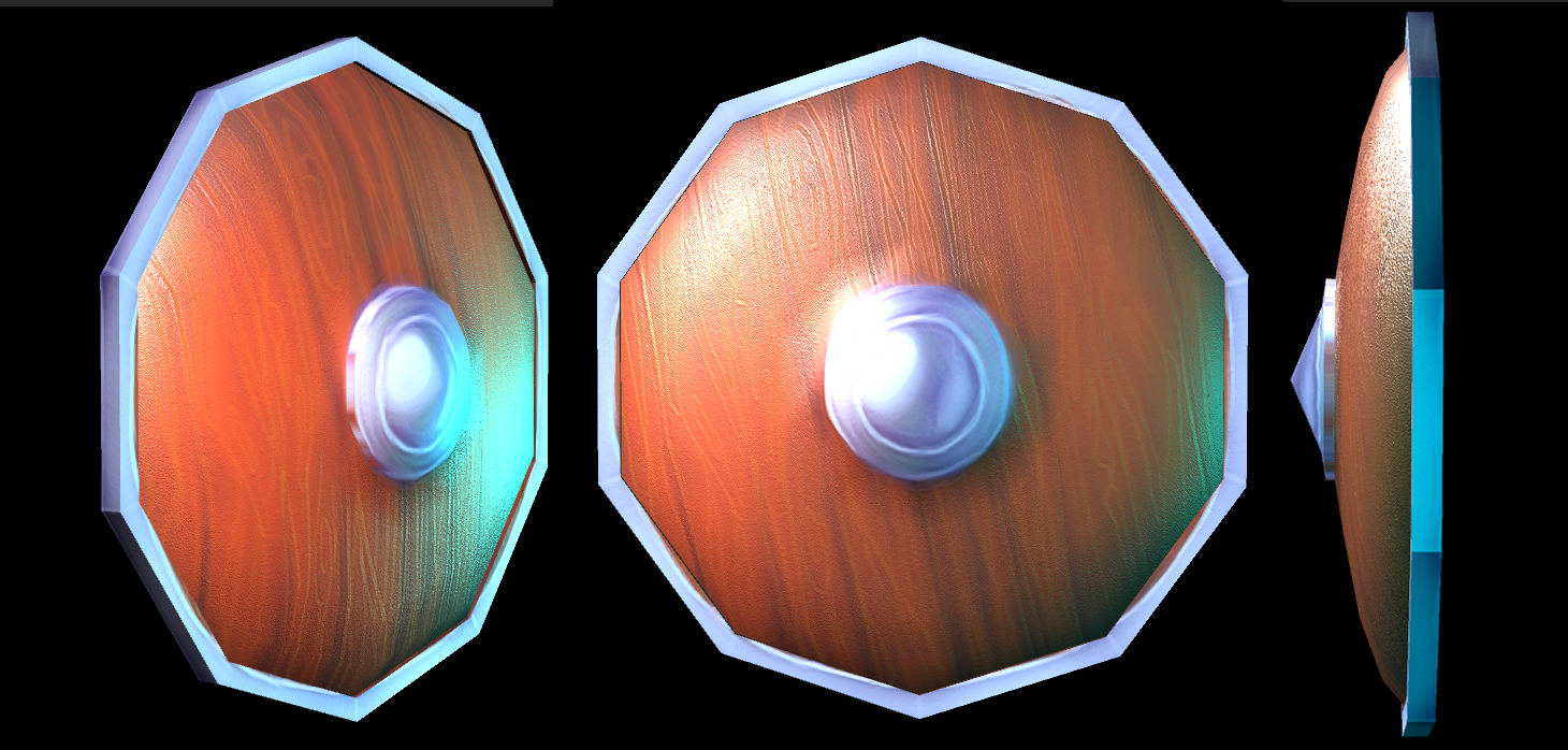 Hand painted texture - 3D Shield