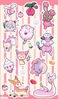 PKMN Pink Party Sticker Sheets