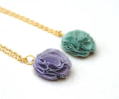 Fabric Flower Necklaces