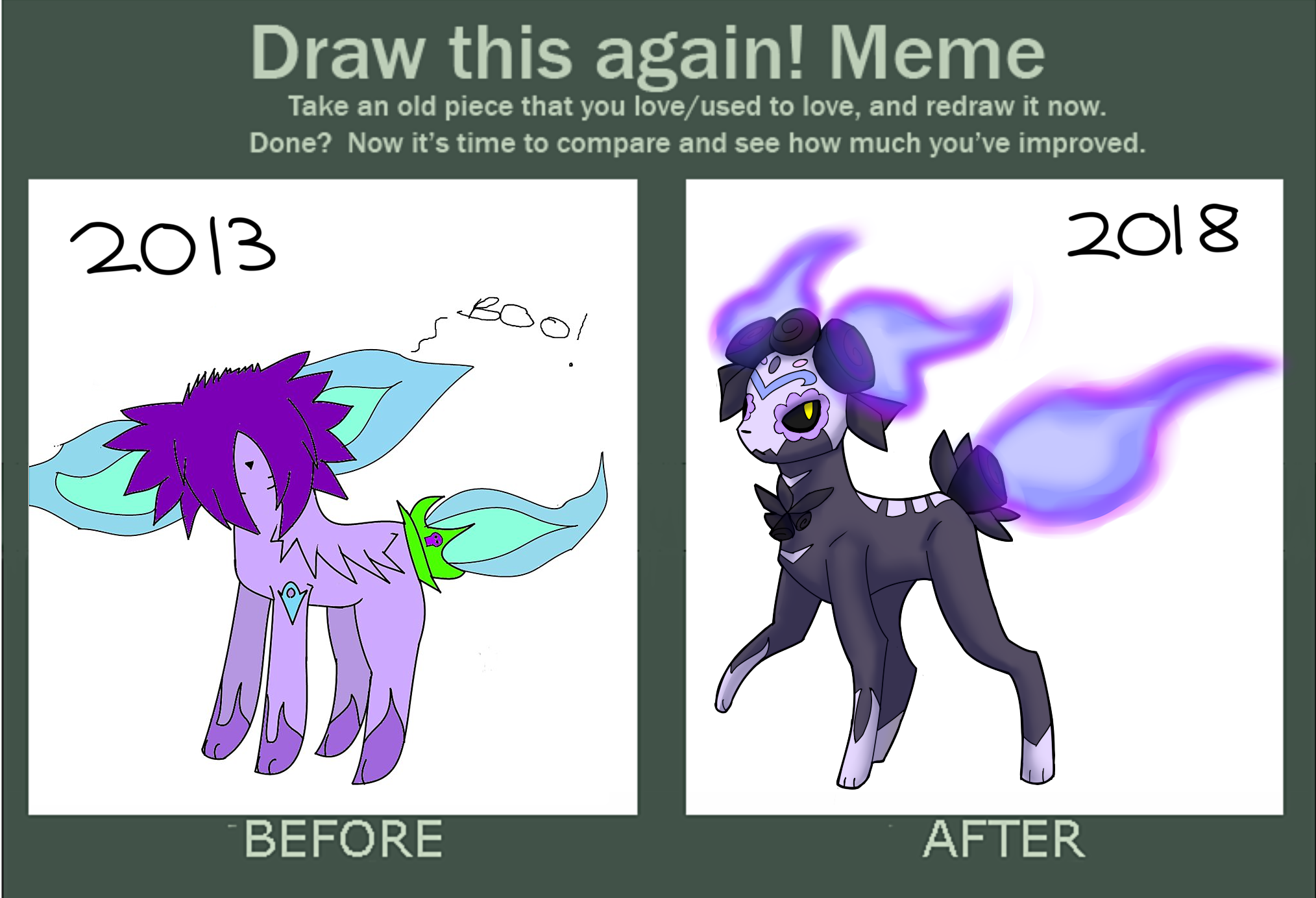 Ghost Type Eeveelution Draw this again! Meme by Storm-Sketch on