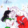 Fanart Inuyasha and Kagome: a playful kiss of Love