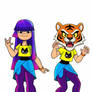 Miko Kubota wearing a tiger mascot head