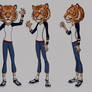 Ashley (Ash) Reynolds wearing a tiger mascot head (rotation)