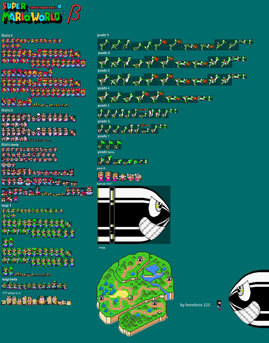 Super Mario World Map Sprites