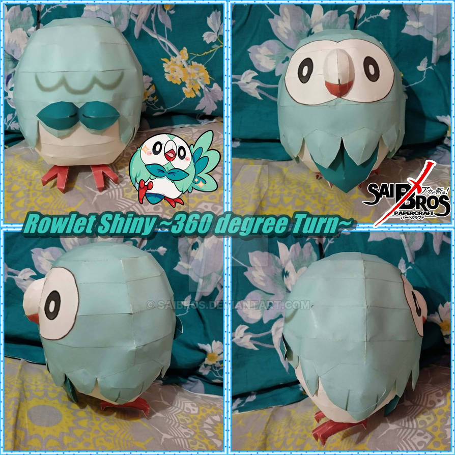 Shiny Rowlet Pattern Pokemon Papercraft ~Shiny Rowlet 360 Degrees ~ by saibros on DeviantArt
