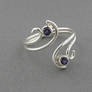 SS Amethyst Scroll Ring