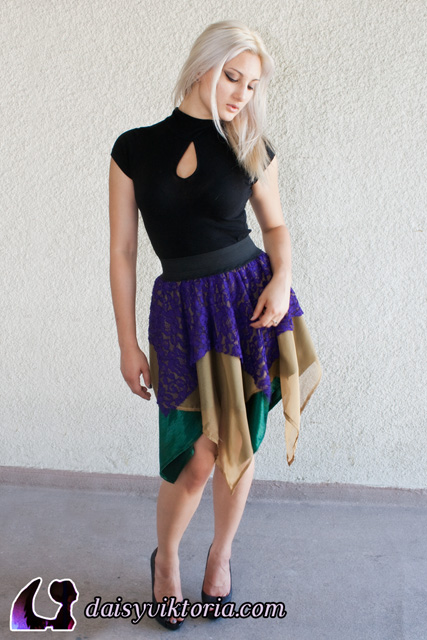 Purple Green Gold Faerie Skirt