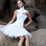 White Embellished Corset and Tulle Skirt