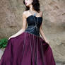 Burgundy and Black Princess Gown with Chains