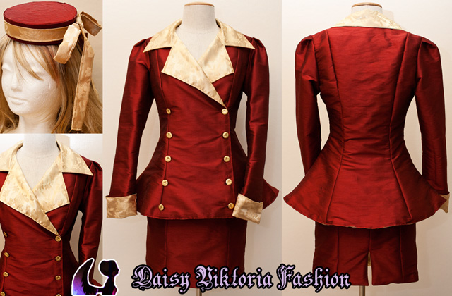 Vintage-Inspired Red and Gold Suit