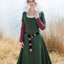 Green and Purple Early 15th Century Gown