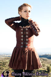 Silk Dress With Metal Lacers and Neck Corset