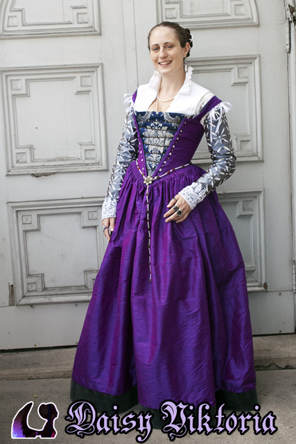 Purple Silk Venetian Gown