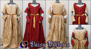 Red and Gold Italian Renaissance Gown