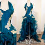 Teal Corset Ruffle Gown