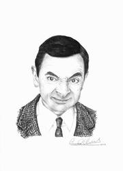 Mr. Bean Ballpoint Pen Portrait
