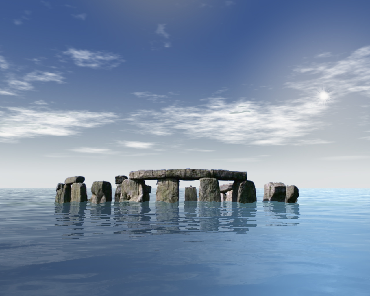 Stonehenge in water