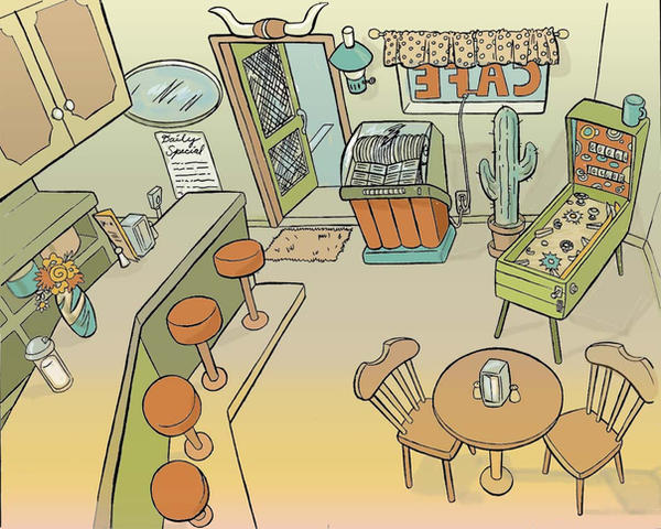 Cafe Blue Deviantart Cafe Interior - colored by hollywoodartchick on DeviantArt