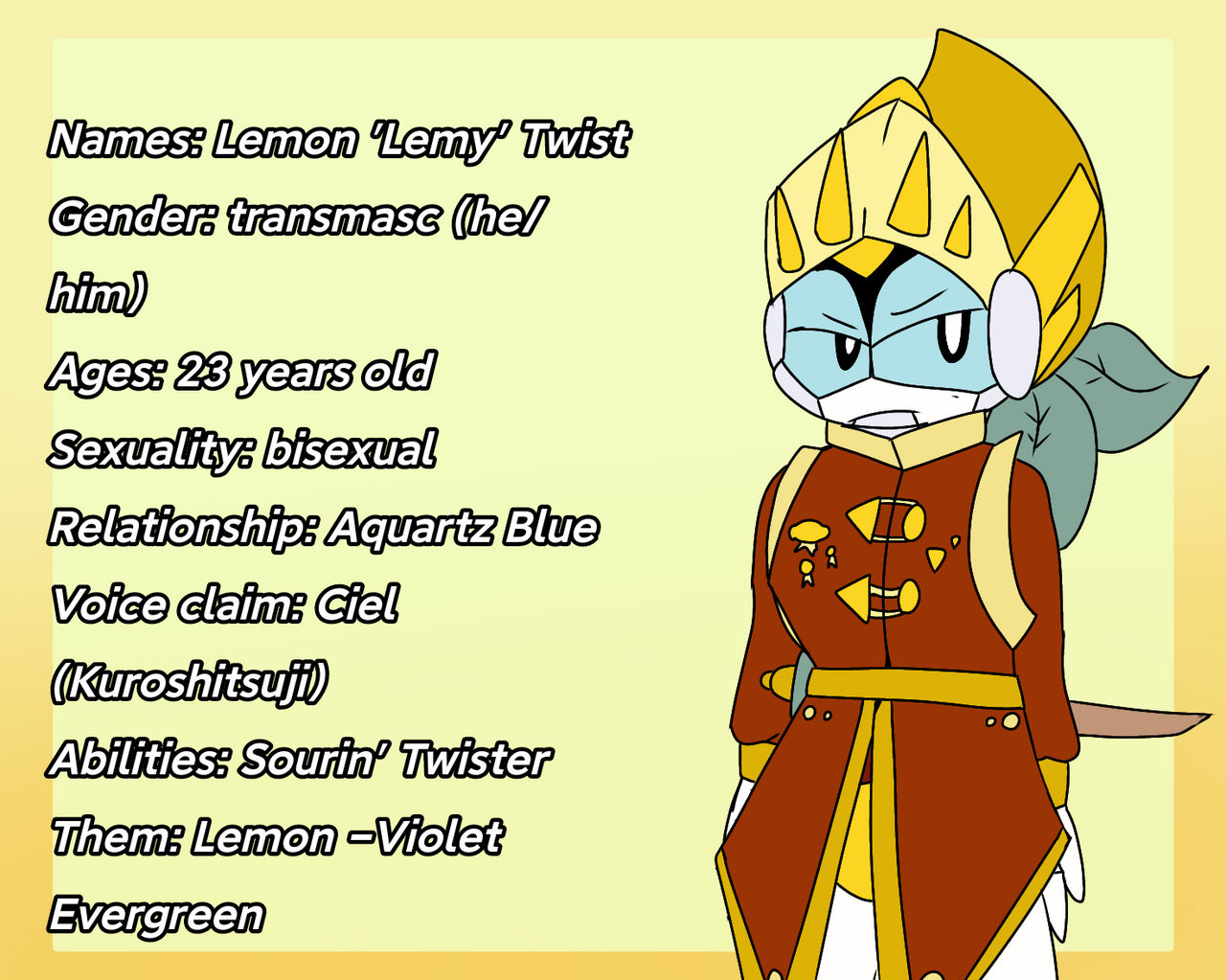 Lemon Dfx Lemon Twist Card (Knights of Dessert) by Tokkibunbun156 on DeviantArt