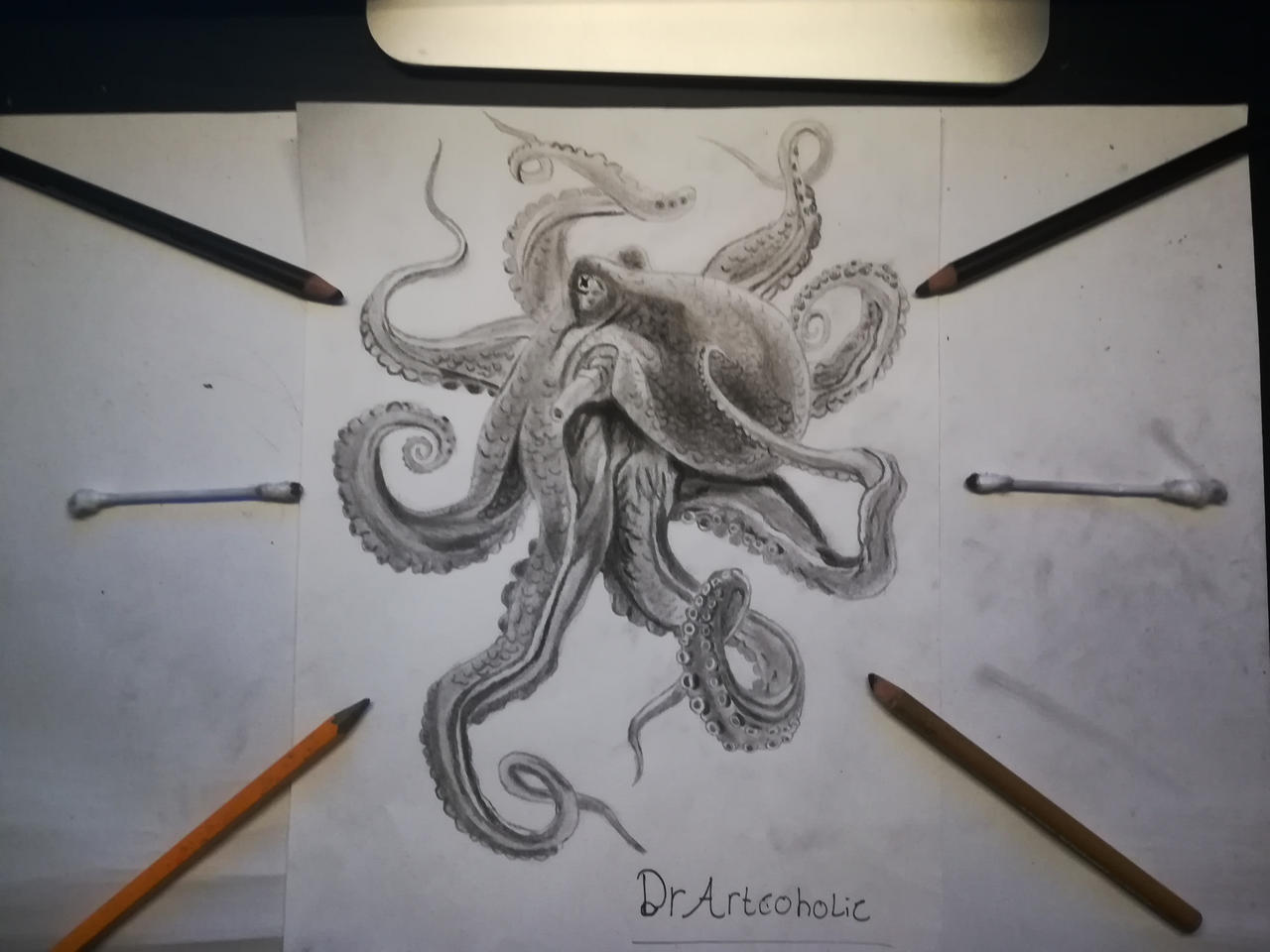 Octopus Drowing Realistic Octopus Sketch Octopus : R/learntodraw
