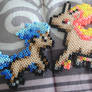 Shiny Ponyta and Rapidash Perler