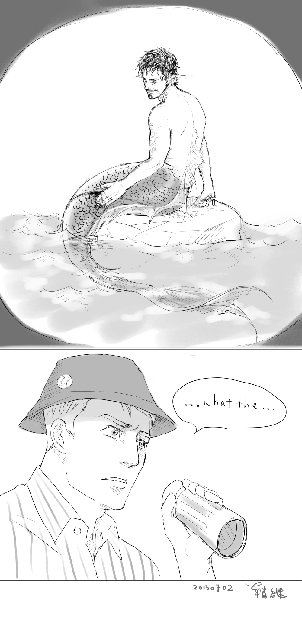 Merman!Tony and Fisherman!Steve