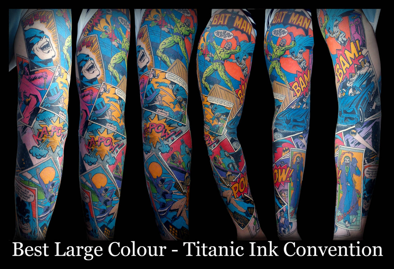 Batman Comic Sleeve by IanInkTattoo
