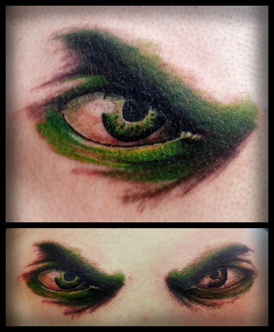 Realism Hulk Eye Tattoo