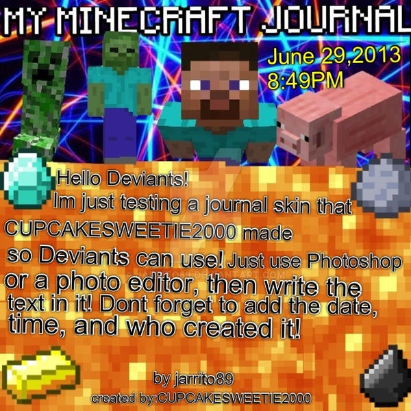 Minecraft Journal Model My Minecraft Journal by jarrito89 on DeviantArt