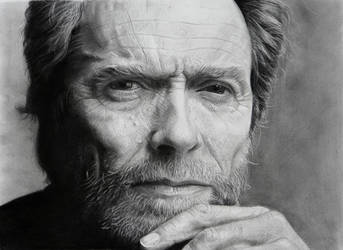 Clint Eastwood portrait (pencil drawing) by giacomoburattini