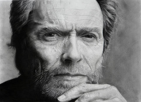 Clint Eastwood portrait (pencil drawing)