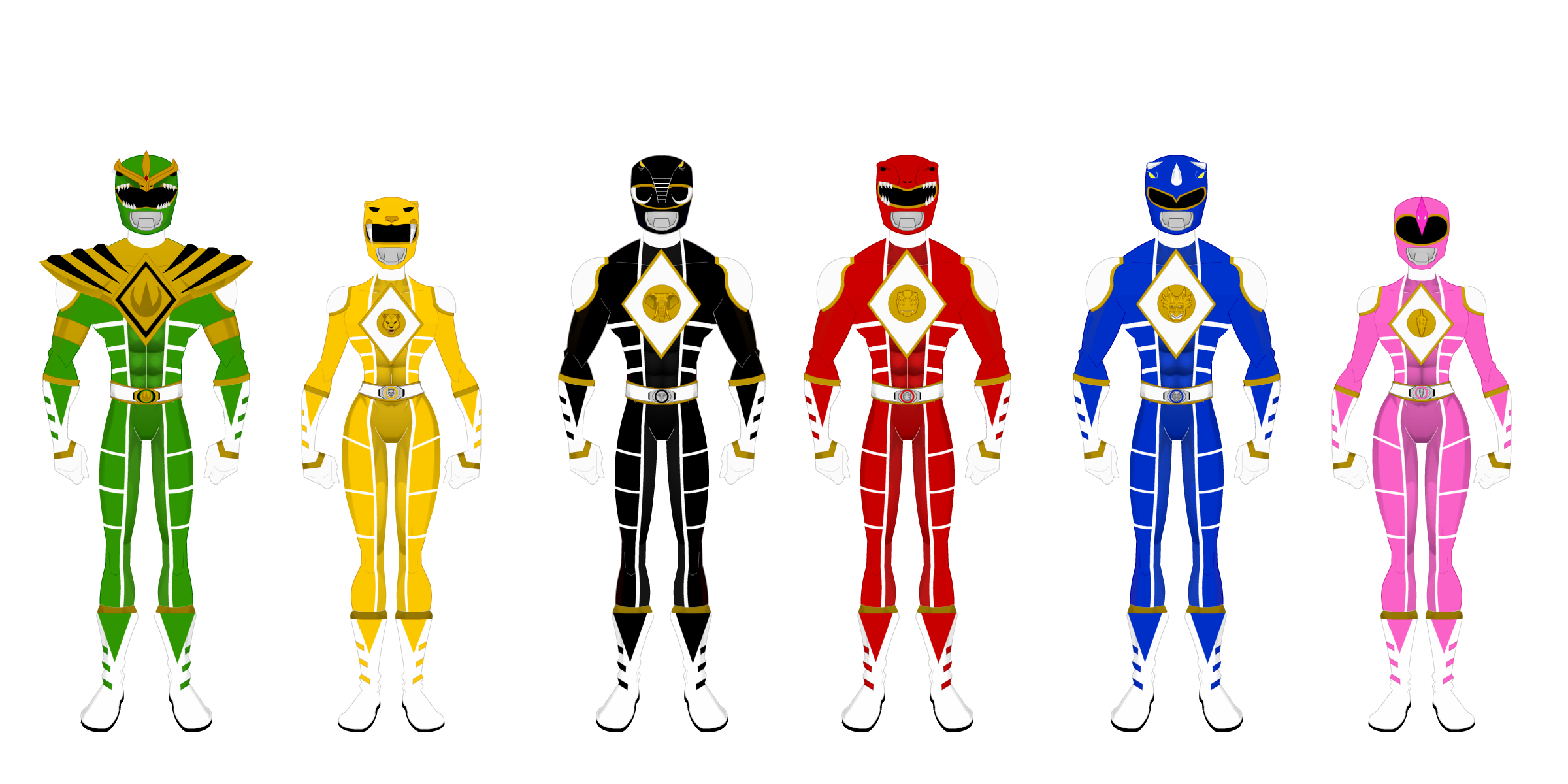 Power Rangers New Suits by Bhrunno on DeviantArt