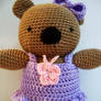 Arjeloops Crochet Teddy Bear with Purple Dress