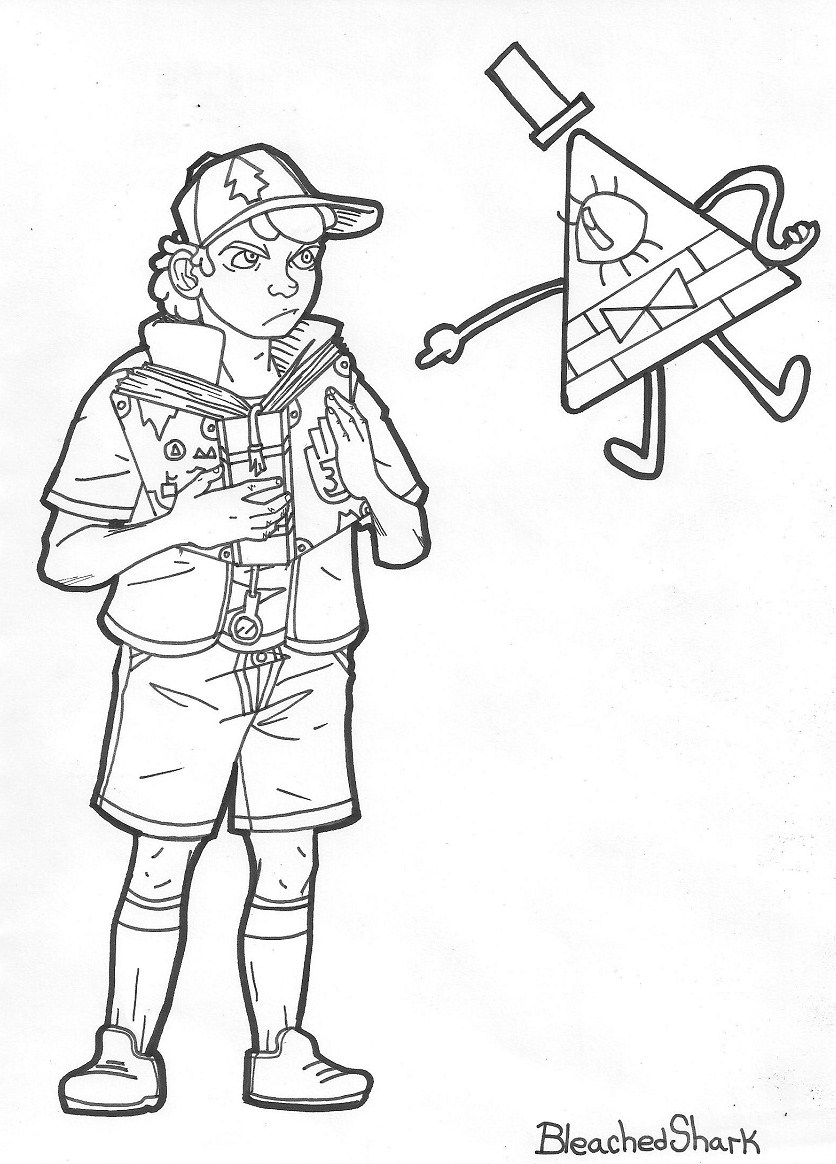 Coloring Page - Dipper and Bill by AkulaShuvelle on DeviantArt