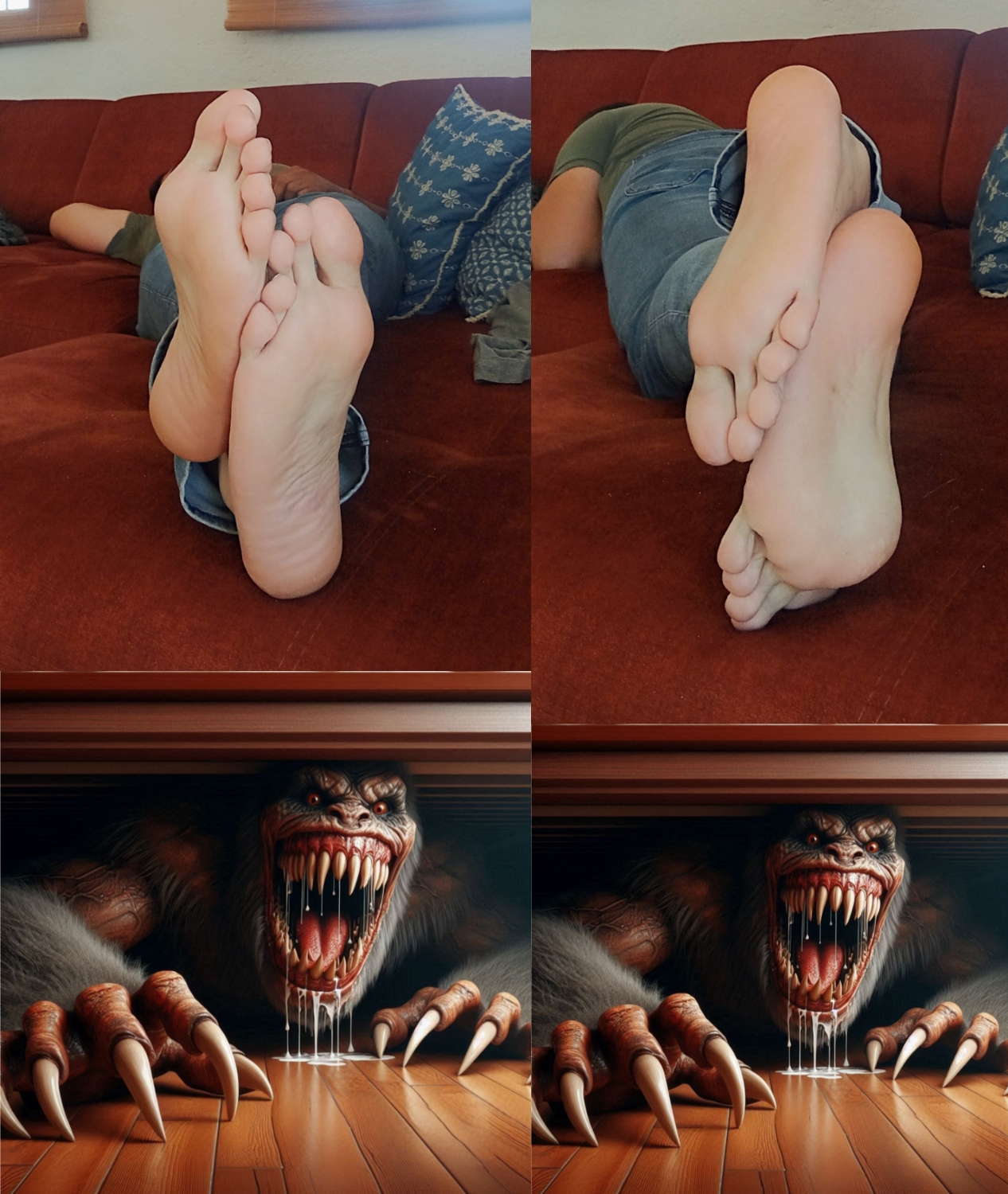 Three Foot Monster Foot Eating Monster Under Bed 2 by EA1990 on DeviantArt