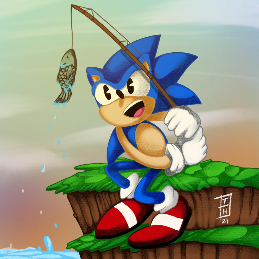Sonic Fishing by ambar-hedgehog on DeviantArt