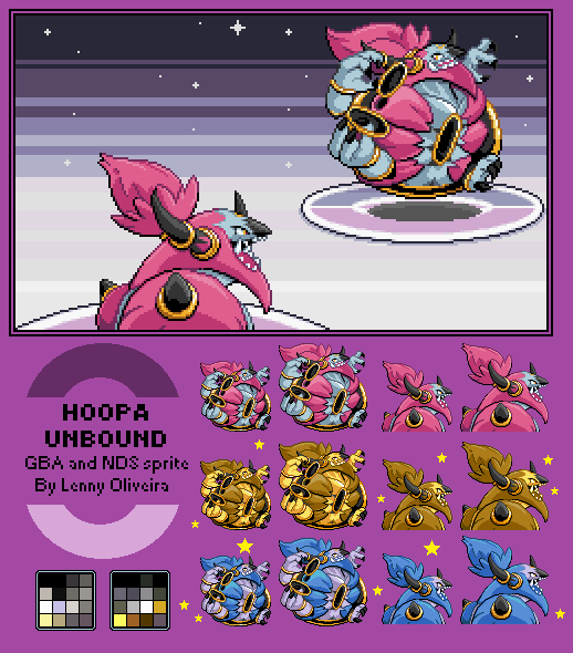 Pixel Hoopa Hoopa Unbound Sprite GBA NDS by lennybitao on DeviantArt
