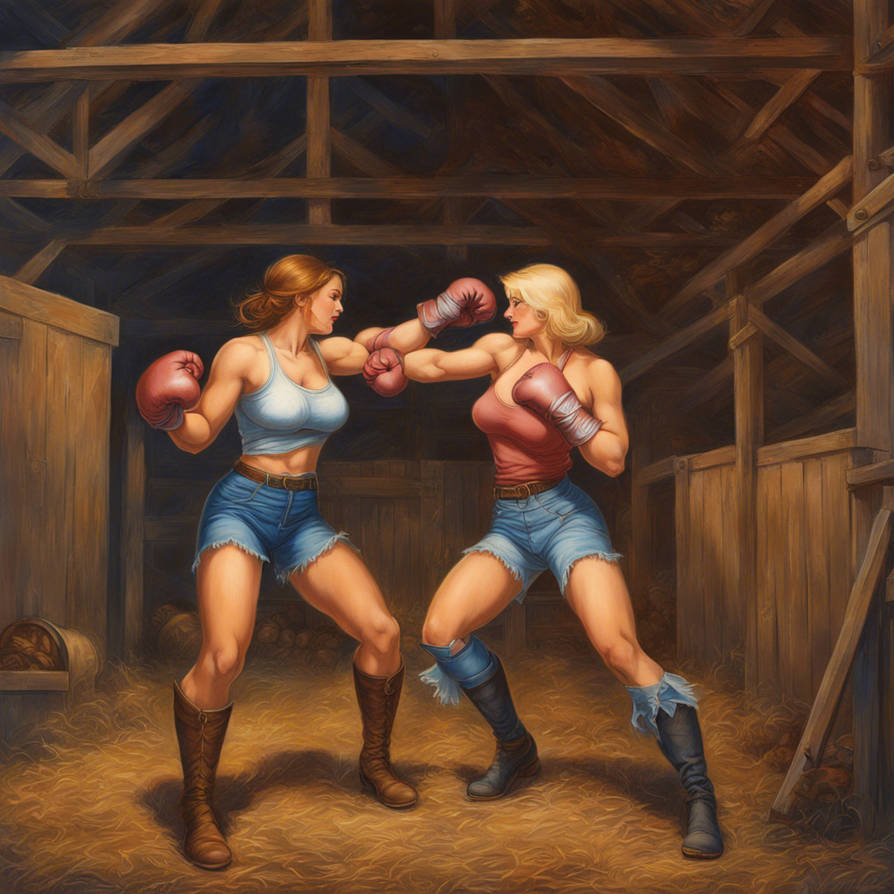 Boxing Bl Vintage painting of a two women boxing wearing bl by hound73yc on ...