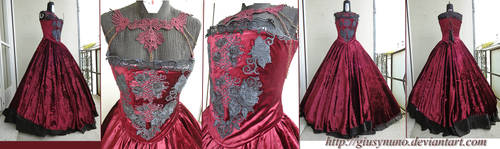 Burgundy 'Dark Rose' gothic dress