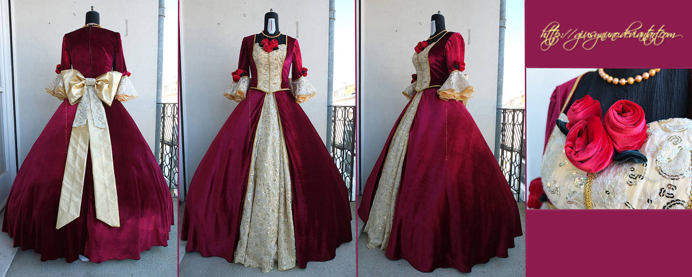 Belle's burgundy ballgown - Beauty and the Beast