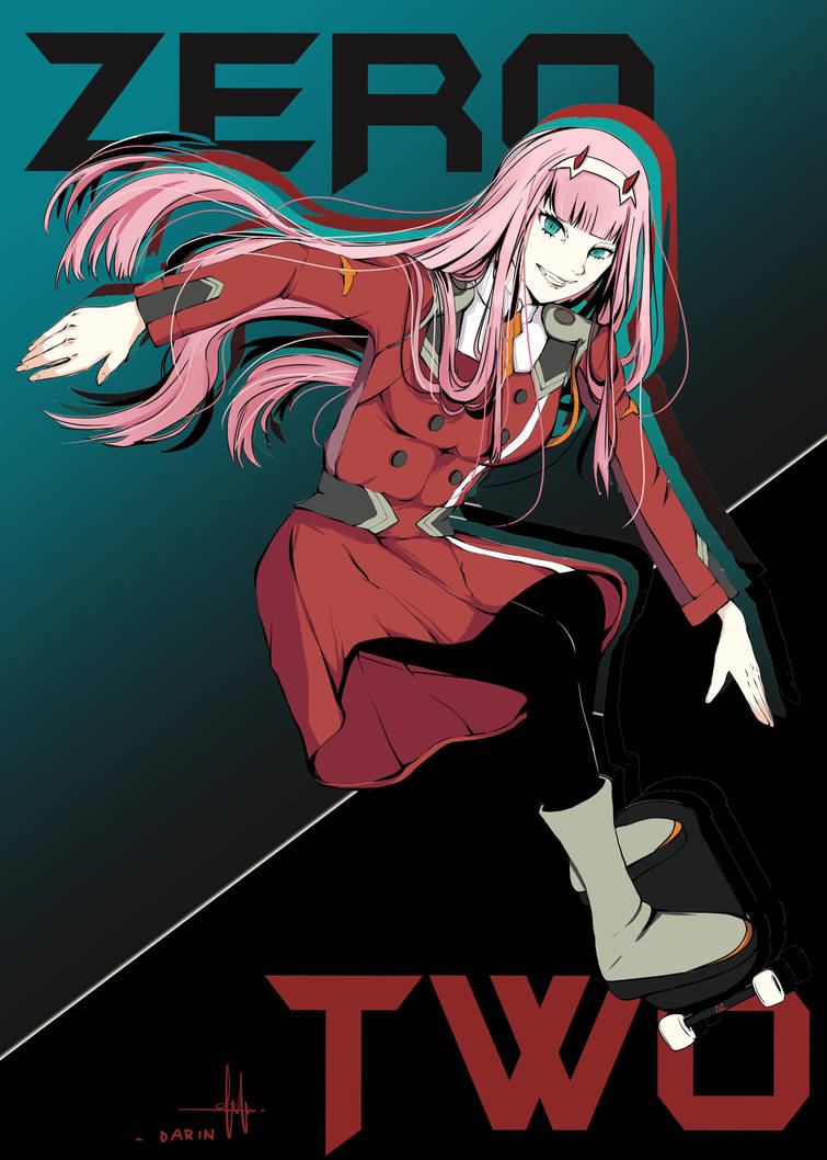 Zero Two Hopping Zero two on skateboard by Drlene on DeviantArt