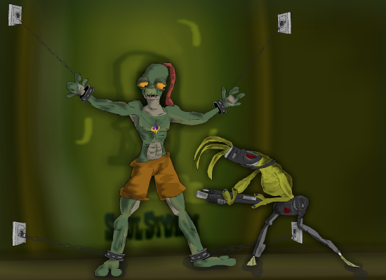 Oddworld: Abe and a Slig