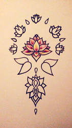 Back Tattoo Lotus Design 