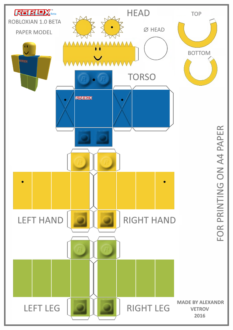 Classic 1 0 Robloxian Papercraft By Alexandrvetrov On Deviantart - classic 1 0 robloxian papercraft by alexandrvetrov