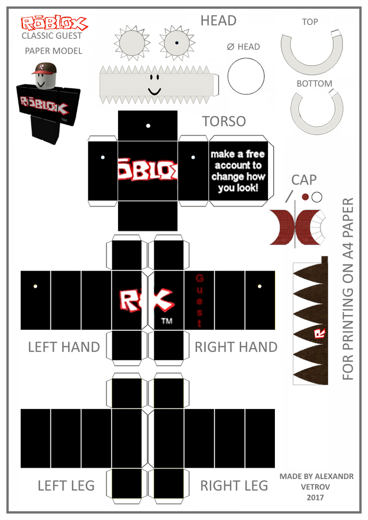 Papercraft ROBLOX Guest  Roblox shirt, Roblox, Lego birthday party