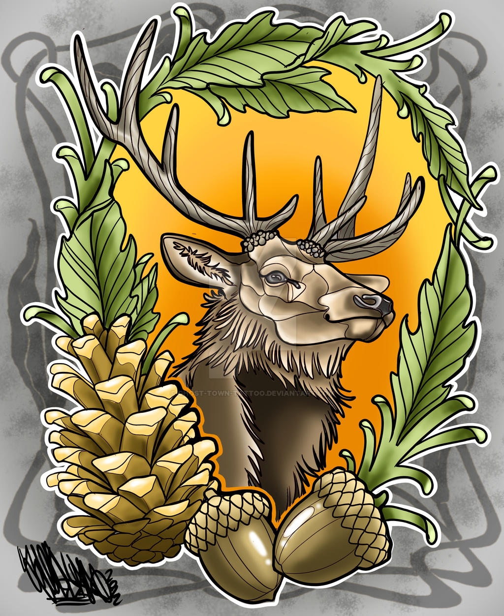 Elk Tattoo by ghosttowntattoo on DeviantArt